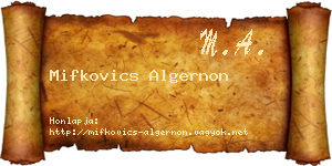 Mifkovics Algernon névjegykártya